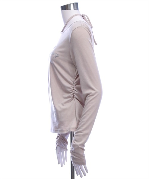 clear（クリア）の「チョーカー付きラインストーンロゴトップス［韓国ファッション カジュアル Y2K］≪AW新作≫（Tシャツ/カットソー・レディース・グレー/ブラック/グレイッシュベージュ・F）」の12枚目の写真