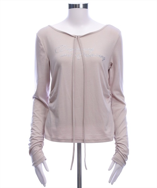 clear（クリア）の「チョーカー付きラインストーンロゴトップス［韓国ファッション カジュアル Y2K］≪AW新作≫（Tシャツ/カットソー・レディース・グレー/ブラック/グレイッシュベージュ・F）」の7枚目の写真