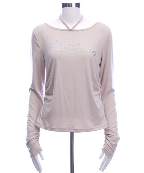 clear（クリア）の「チョーカー付きラインストーンロゴトップス［韓国ファッション カジュアル Y2K］≪AW新作≫（Tシャツ/カットソー・レディース・グレー/ブラック/グレイッシュベージュ・F）」の8枚目の写真