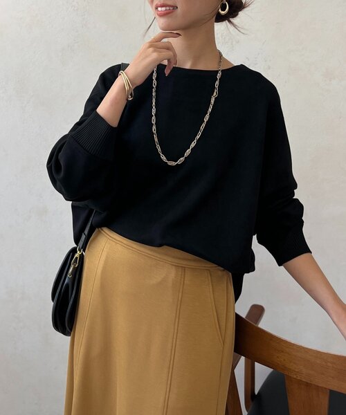 Chez toi(シェトワ)の「BACKリブスエードプルオーバー(Tシャツ/カットソー・レディース・チャコールグレー/パープル/アイボリー/ブラック・FREE)」の3枚目の写真