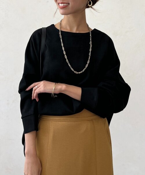 Chez toi(シェトワ)の「BACKリブスエードプルオーバー(Tシャツ/カットソー・レディース・チャコールグレー/パープル/アイボリー/ブラック・FREE)」の18枚目の写真