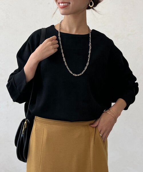 Chez toi(シェトワ)の「BACKリブスエードプルオーバー(Tシャツ/カットソー・レディース・チャコールグレー/パープル/アイボリー/ブラック・FREE)」の19枚目の写真