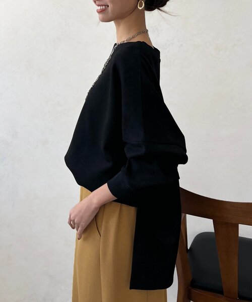 Chez toi(シェトワ)の「BACKリブスエードプルオーバー(Tシャツ/カットソー・レディース・チャコールグレー/パープル/アイボリー/ブラック・FREE)」の21枚目の写真