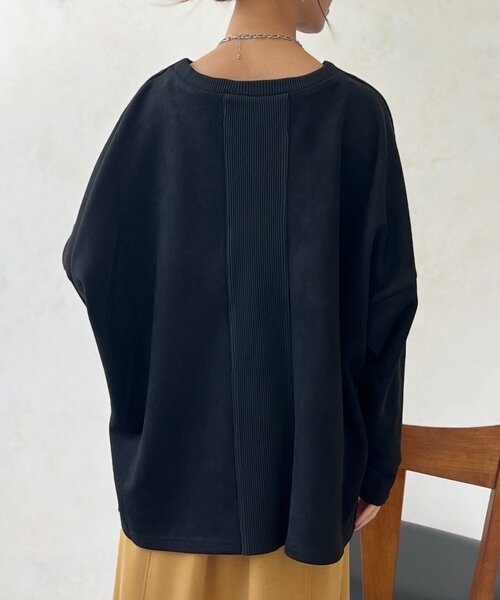 Chez toi(シェトワ)の「BACKリブスエードプルオーバー(Tシャツ/カットソー・レディース・チャコールグレー/パープル/アイボリー/ブラック・FREE)」の22枚目の写真