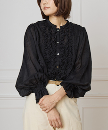 IENA LA BOUCLE | IENA LA BOUCLE フリルオーガンブラウス(シャツ/ブラウス)