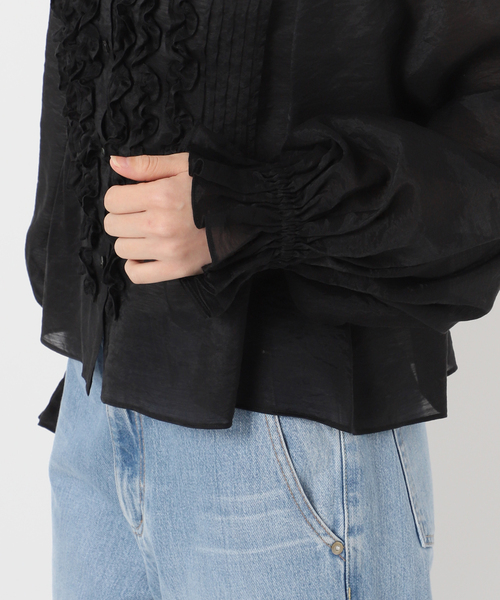 セール】IENA LA BOUCLE フリルオーガンブラウス（シャツ/ブラウス