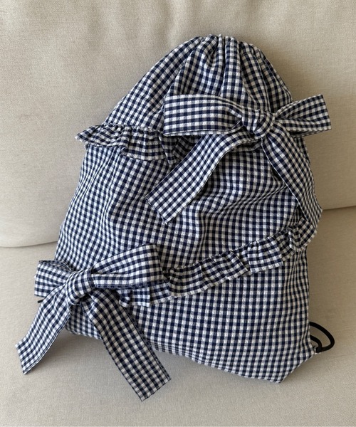 kutir(クティール)の「【新色追加】リボンフリルアソートナップサック(バックパック/リュック・レディース・ブラック/ネイビー/ホワイト/レッド/ライトブルー/ネイビー系/ブラック系その他/ホワイト系その他/レッド系その他・FREE)」の7枚目の写真