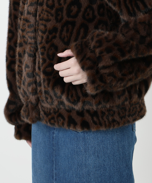 レオパードBOXYフェイクファーブルゾン（その他アウター）｜Bonum