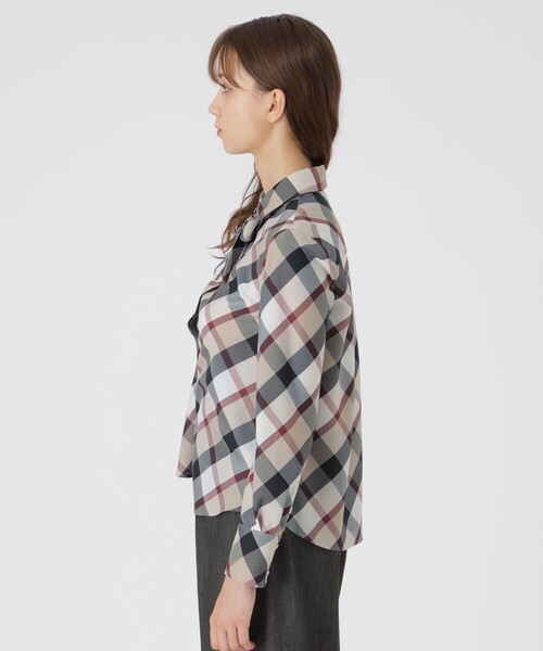 クレストブリッジチェックハーフスパンツイルリボンタイ付きシャツ