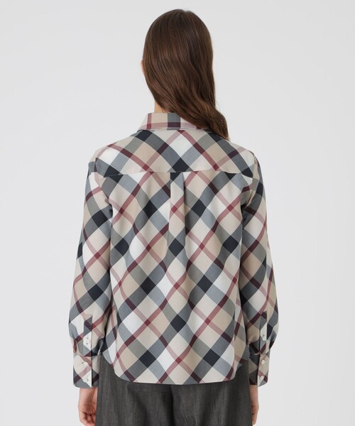 クレストブリッジチェックハーフスパンツイルリボンタイ付きシャツ