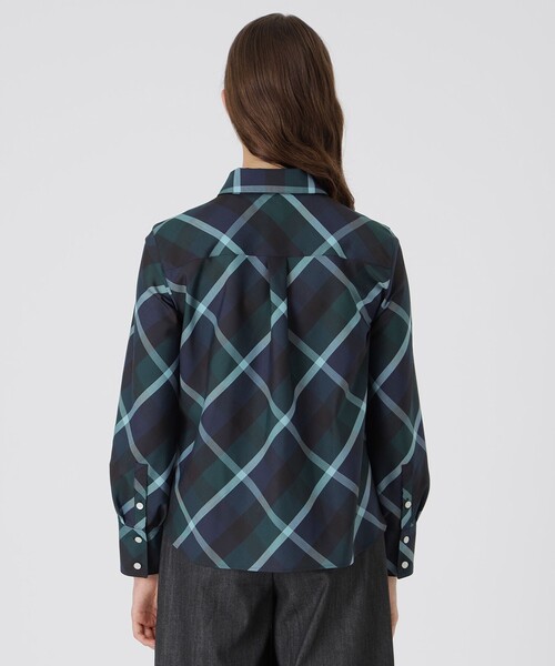 クレストブリッジチェックハーフスパンツイルリボンタイ付きシャツ