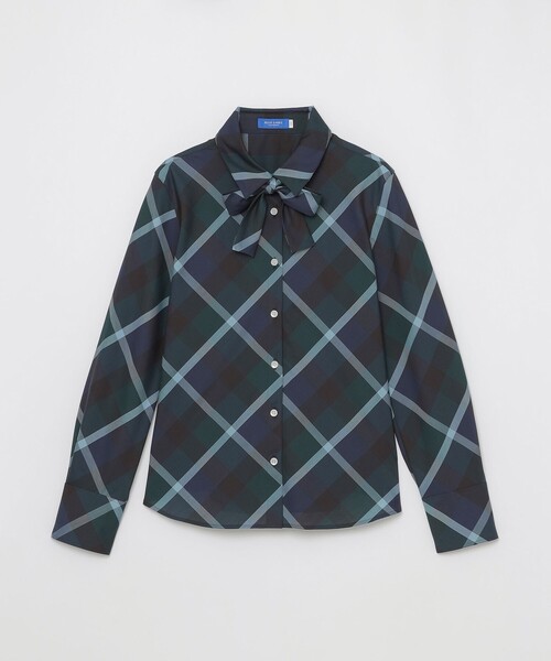 クレストブリッジチェックハーフスパンツイルリボンタイ付きシャツ