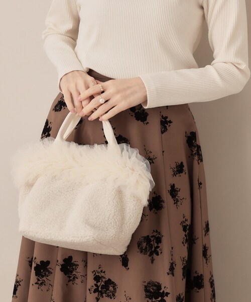 couture brooch（クチュールブローチ）の「ボアチュールデザインバッグ（ハンドバッグ・レディース・アイボリー/ブラック・00）」の12枚目の写真