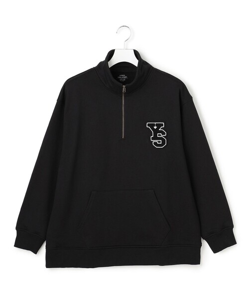 J.PRESS YORK STREET(ジェイプレスヨークストリート)の「【UNISEX】裏毛ロゴハーフジップ スウェット(Tシャツ/カットソー・メンズ・アイボリー系/ブラック系/ライトグレー系/ダークグリーン系・SMALL/MEDIUM/LARGE)」の2枚目の写真