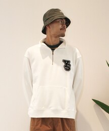 【UNISEX】裏毛ロゴハーフジップ スウェット
