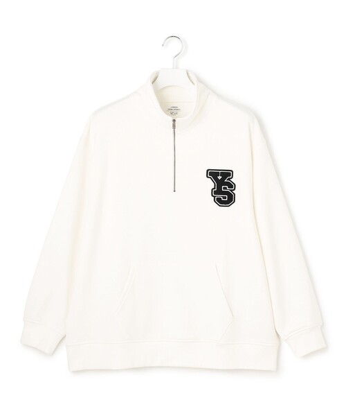 J.PRESS YORK STREET(ジェイプレスヨークストリート)の「【UNISEX】裏毛ロゴハーフジップ スウェット(Tシャツ/カットソー・メンズ・アイボリー系/ブラック系/ライトグレー系/ダークグリーン系・SMALL/MEDIUM/LARGE)」の7枚目の写真