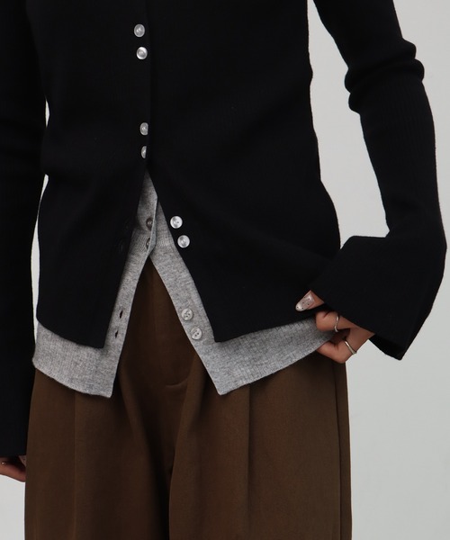 NOGLE(ノグル)の「【NOGLE/ノグル】レイヤードリブカーディガン(カーディガン/ボレロ・レディース・ホワイト系/ブラック系/ブラウン系/ネイビー系/グレー系/グレー系1/ブルー系/ネイビー系1・FREE)」の15枚目の写真