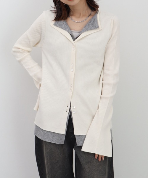 NOGLE(ノグル)の「【NOGLE/ノグル】レイヤードリブカーディガン(カーディガン/ボレロ・レディース・ホワイト系/ブラック系/ブラウン系/ネイビー系/グレー系/グレー系1/ブルー系/ネイビー系1・FREE)」の16枚目の写真