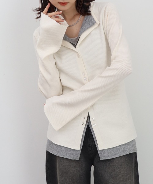 NOGLE(ノグル)の「【NOGLE/ノグル】レイヤードリブカーディガン(カーディガン/ボレロ・レディース・ホワイト系/ブラック系/ブラウン系/ネイビー系/グレー系/グレー系1/ブルー系/ネイビー系1・FREE)」の17枚目の写真