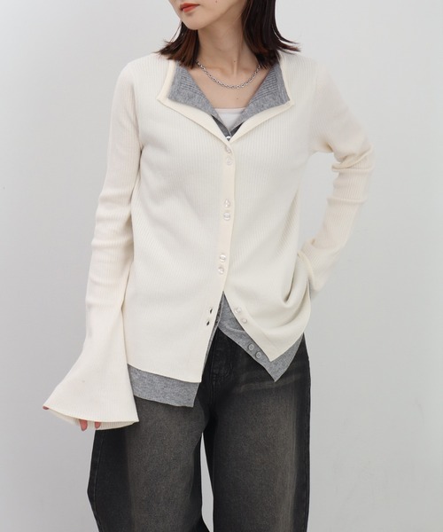 NOGLE(ノグル)の「【NOGLE/ノグル】レイヤードリブカーディガン(カーディガン/ボレロ・レディース・ホワイト系/ブラック系/ブラウン系/ネイビー系/グレー系/グレー系1/ブルー系/ネイビー系1・FREE)」の18枚目の写真