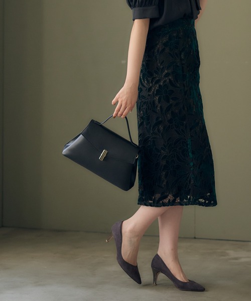 12Twelve Agenda（トゥエルブ　アジェンダ）の「ベロアレースタイトスカート（スカート・レディース・ブラック/グリーン・M/S）」の8枚目の写真