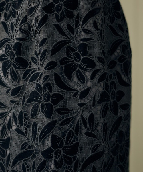 12Twelve Agenda（トゥエルブ　アジェンダ）の「ベロアレースタイトスカート（スカート・レディース・ブラック/グリーン・M/S）」の12枚目の写真