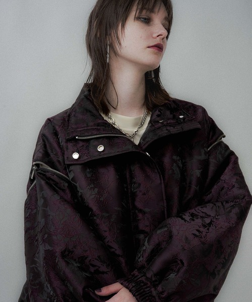 HARE/レザー/ブルゾン/アウター/秋アウター/トラックジャケット/ジャガード HARE｜フェイクレザージャガードミドルブルゾン | Rakuten