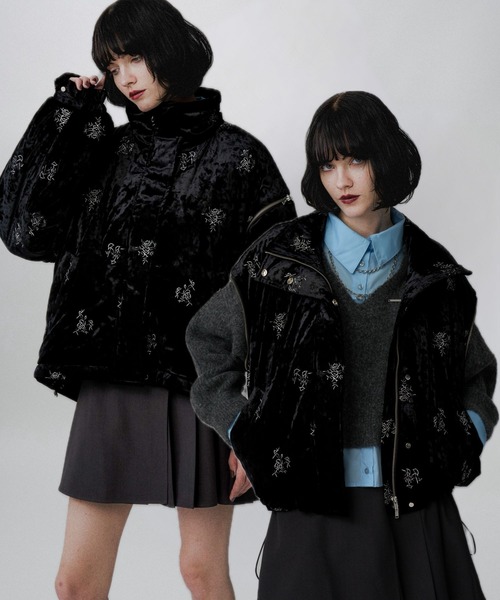 HARE 2WAY エアサーマルジャガードブルゾン　ブラック　オレンジ HARE 2WAY エアサーマルジャガードブルゾン ブラック オレンジ