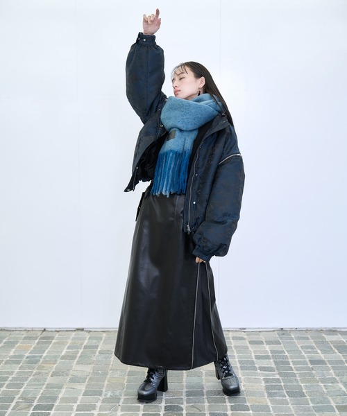 HARE(ハレ)の「2WAYエアサーマルジャガードブルゾン(HARE)(ブルゾン・レディース・ボルドー/ネイビー/ブラック系その他/ブラック・FREE)」の15枚目の写真