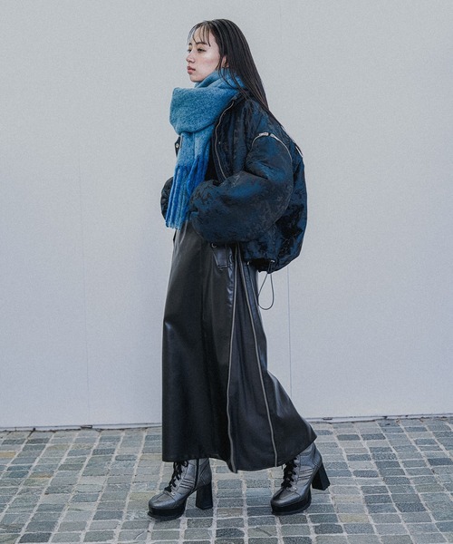 HARE(ハレ)の「2WAYエアサーマルジャガードブルゾン(HARE)(ブルゾン・レディース・ボルドー/ネイビー/ブラック系その他/ブラック・FREE)」の19枚目の写真