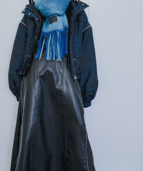 HARE(ハレ)の「2WAYエアサーマルジャガードブルゾン(HARE)(ブルゾン・レディース・ボルドー/ネイビー/ブラック系その他/ブラック・FREE)」の7枚目の写真