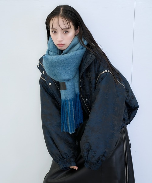 HARE(ハレ)の「2WAYエアサーマルジャガードブルゾン(HARE)(ブルゾン・レディース・ボルドー/ネイビー/ブラック系その他/ブラック・FREE)」の8枚目の写真