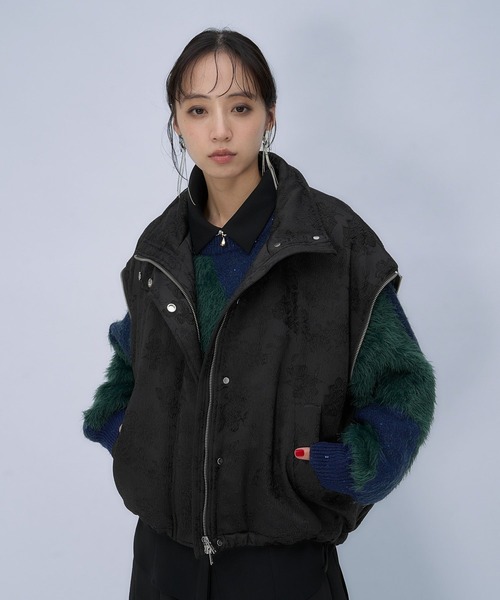 HARE(ハレ)の「2WAYエアサーマルジャガードブルゾン(HARE)(ブルゾン・レディース・ボルドー/ネイビー/ブラック系その他/ブラック/ブルー系その他/ブラック系その他2/レッド系その他・FREE)」の20枚目の写真