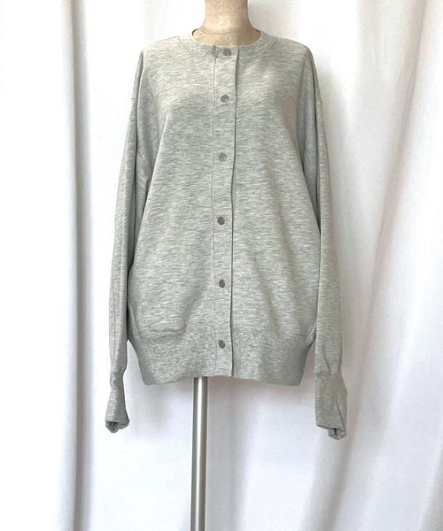 Q(キュー)の「裏毛ラメステッチカーデ(カーディガン/ボレロ・レディース・ライトグレー/チャコールグレー・MEDIUM)」の16枚目の写真