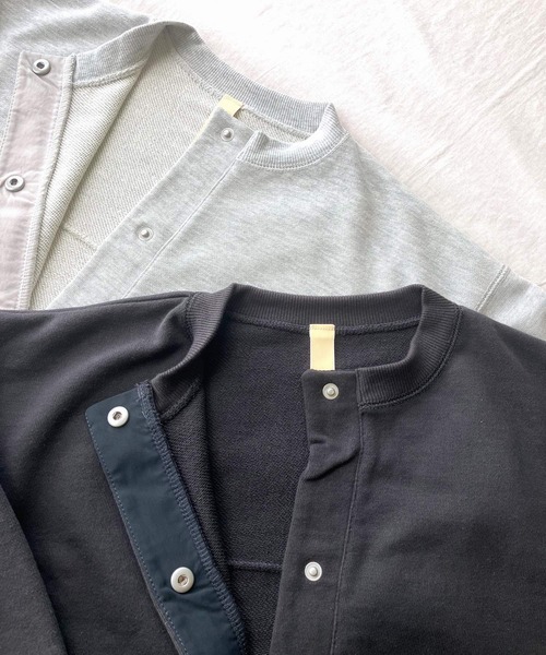 Q(キュー)の「裏毛ラメステッチカーデ(カーディガン/ボレロ・レディース・ライトグレー/チャコールグレー・MEDIUM)」の15枚目の写真