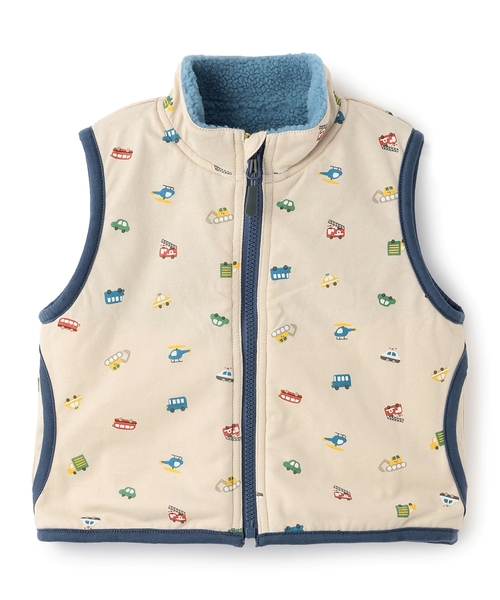 セール】乗り物リバーシブルボアベスト（ベスト）｜kladskap（クレード