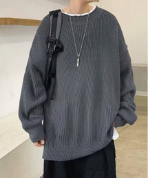 neos | 【neos】ルーズサイズ リブ モックネック ニット プルオーバー(ニット/セーター)