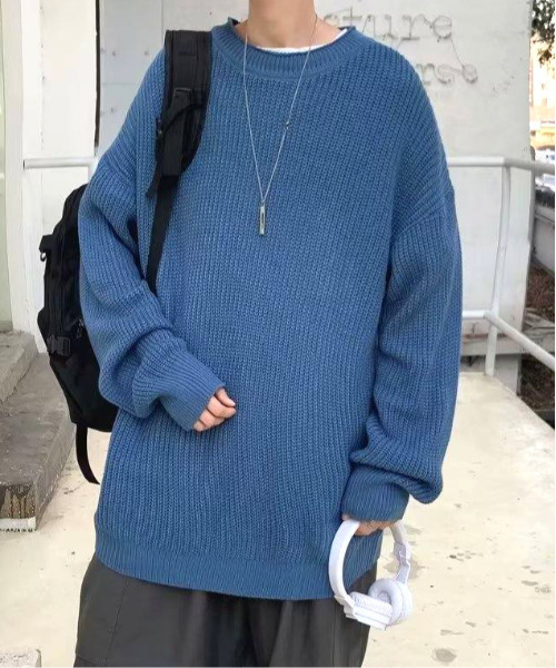neos(ネオス)の「【neos】ルーズサイズ リブ モックネック ニット プルオーバー(ニット/セーター・メンズ・ブルー/チャコールグレー・MEDIUM/LARGE/X-LARGE)」の10枚目の写真
