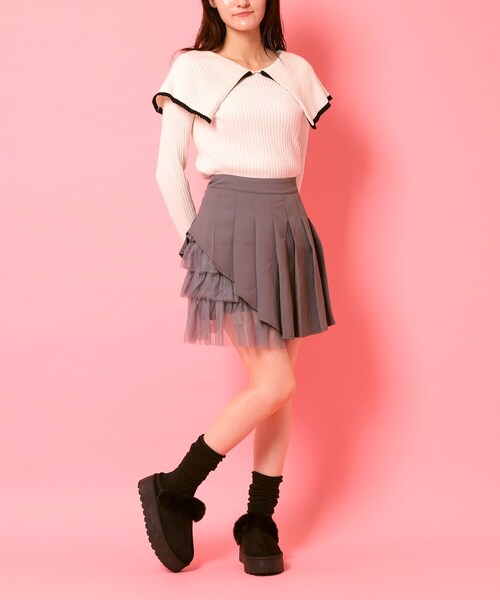 cs T&P(シーエスティーアンドピー)の「厚底サボフェイクムートン(サンダル・レディース・ブラック/ベージュ/こしょう色系・LL/M/S/L)」の16枚目の写真