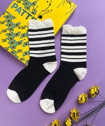 CALIFORNIA OUTFITTERS（カリフォルニア アウトフィッターズ）の「9C3 くしゅくしゅ ボーダー柄クルー丈ソックス ６色展開（ソックス/靴下）」