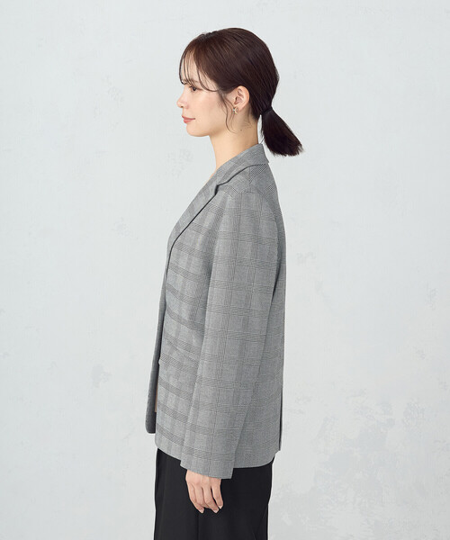 COMME CA ISM（コムサイズム）の「【セットアップ対応】ポリエステルレーヨン　テーラードジャケット（テーラードジャケット・レディース・ブラック/チェック・SMALL/MEDIUM/LARGE/X-LARGE）」の12枚目の写真