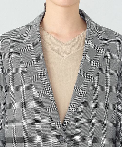 COMME CA ISM（コムサイズム）の「【セットアップ対応】ポリエステルレーヨン　テーラードジャケット（テーラードジャケット・レディース・ブラック/チェック・SMALL/MEDIUM/LARGE/X-LARGE）」の10枚目の写真