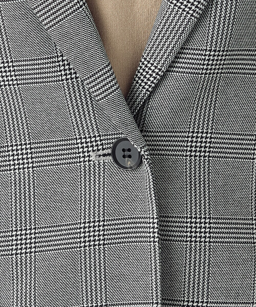 COMME CA ISM（コムサイズム）の「【セットアップ対応】ポリエステルレーヨン　テーラードジャケット（テーラードジャケット・レディース・ブラック/チェック・SMALL/MEDIUM/LARGE/X-LARGE）」の6枚目の写真