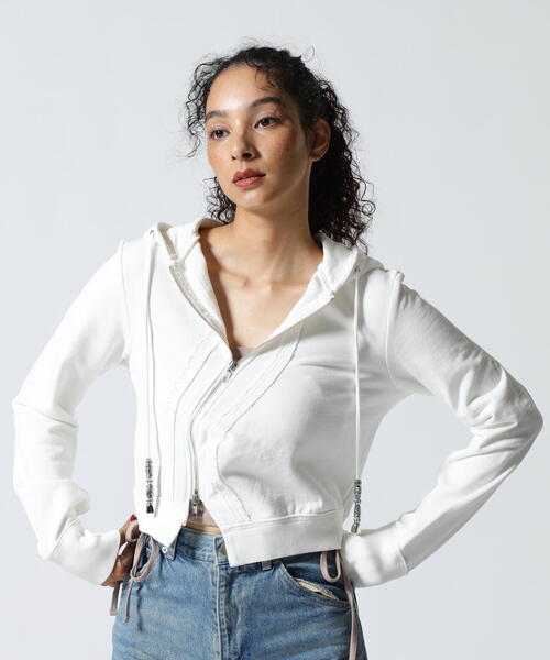 ROYAL FLASH（ロイヤルフラッシュ）の「MITSUKI/ミツキ/WAVE ZIP PARKA（パーカー・レディース・ブラック/ホワイト・F）」の9枚目の写真