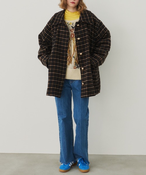 Unitage（ユニテージ）の「フリンジ花柄ニット（ニット/セーター・レディース・アイボリー/レッド/ブラック・FREE）」の15枚目の写真