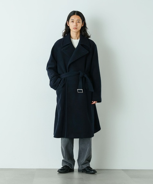 【98】未使用タグつき ナノユニバース ベルベットチェスターコート アイボリー ロングコート【NANO UNIVERSE 】 98】未使用タグつき ナノユニバース