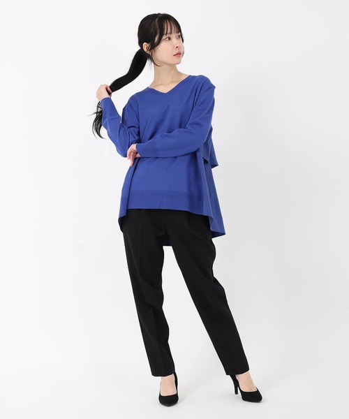 STRAWBERRY-FIELDS（ストロベリーフィールズ）の「シェルストレッチ_バックフレアティアードニット（ニット/セーター・レディース・グレー/ブルー/ブラック・2）」の15枚目の写真