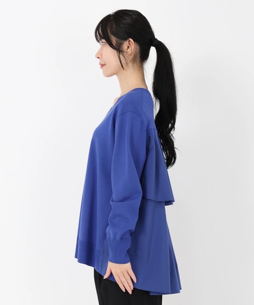 STRAWBERRY-FIELDS（ストロベリーフィールズ）の「シェルストレッチ_バックフレアティアードニット（ニット/セーター・レディース・グレー/ブルー/ブラック・2）」の8枚目の写真