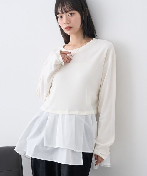 earth music&ecology(アースミュージックアンドエコロジー)の「あったかフェミニンインナー(シャツヘム)(Tシャツ/カットソー・レディース・オフホワイト・F)」の22枚目の写真