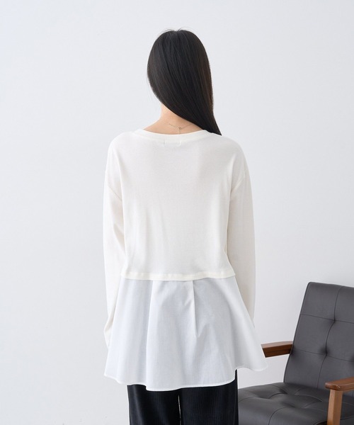 earth music&ecology（アースミュージックアンドエコロジー）の「あったかフェミニンインナー（シャツヘム）（Tシャツ/カットソー・レディース・オフホワイト・F）」の3枚目の写真